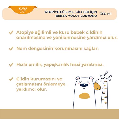 Atopiye Eğilimli Ciltler İçin Bebek Vücut Losyonu | Bambino